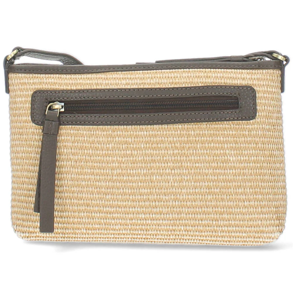 beige handtas met donkerbruin - Image 2
