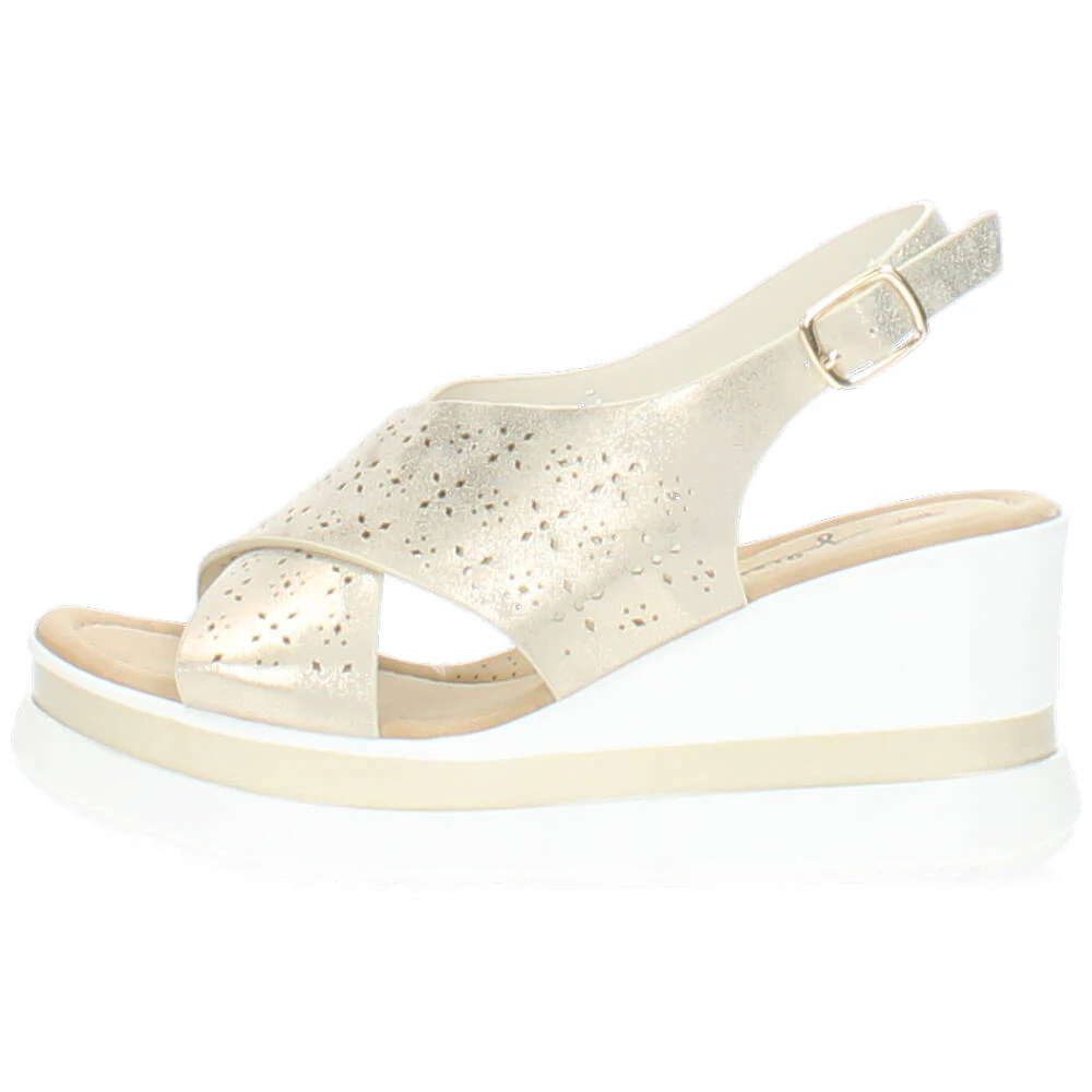 beige sandaal met sleehak - Image 2