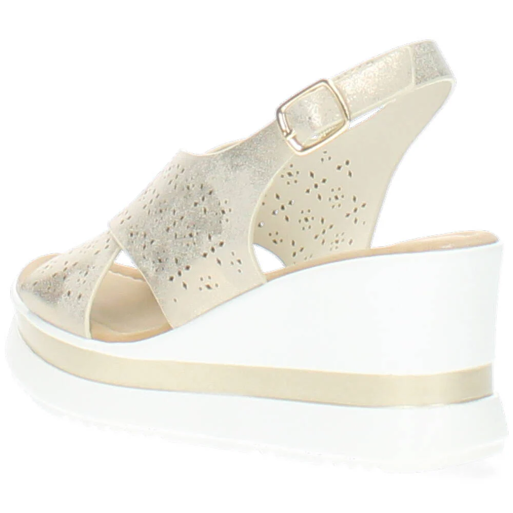 beige sandaal met sleehak - Image 5