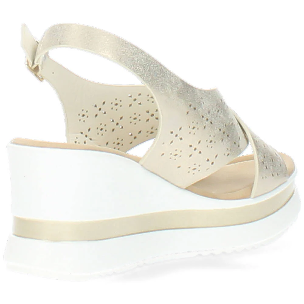 beige sandaal met sleehak - Image 6