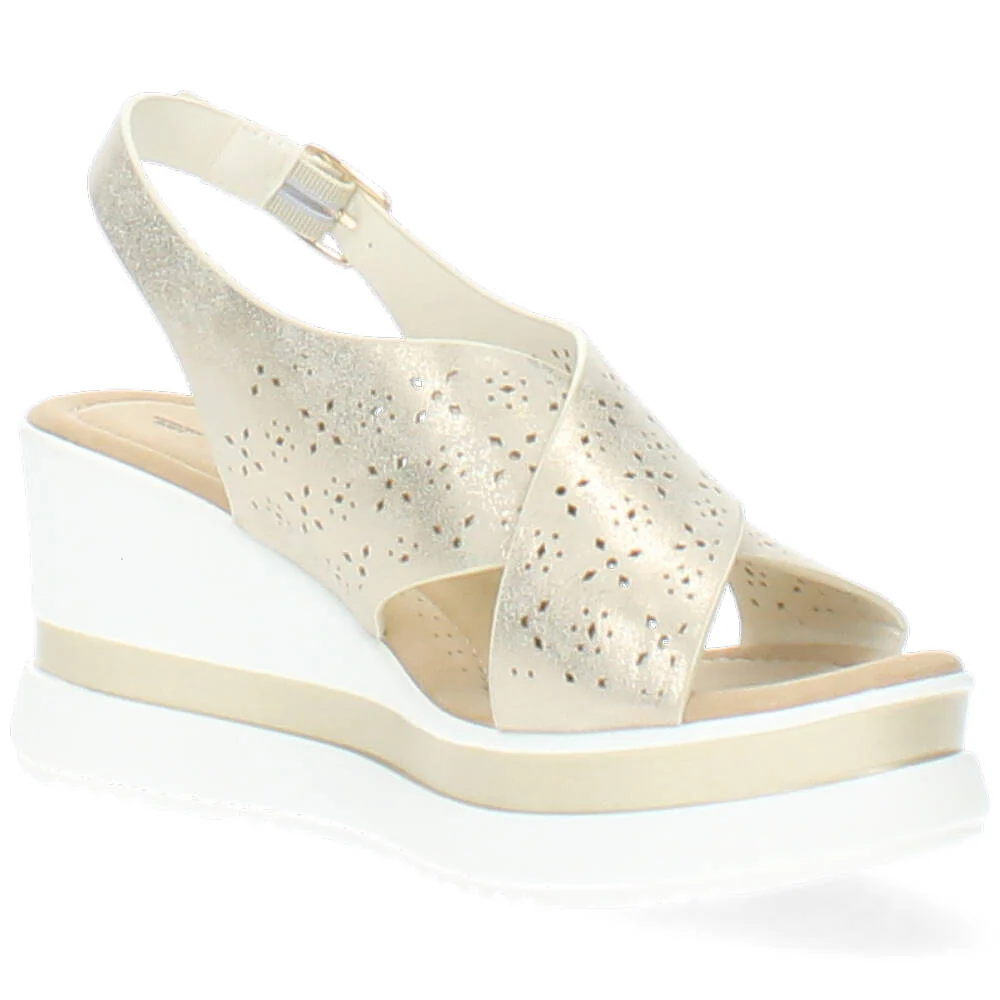 beige sandaal met sleehak - Image 7