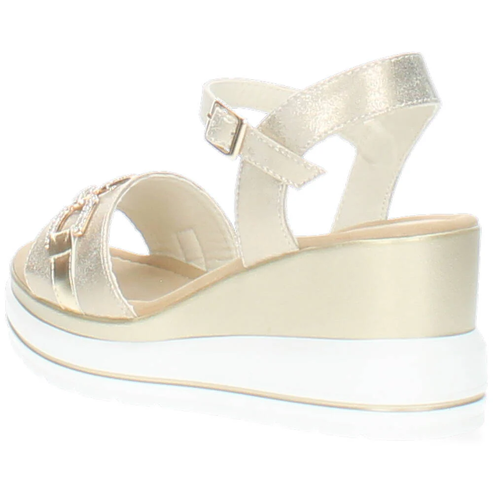 beige sandaal op sleehak - Image 5