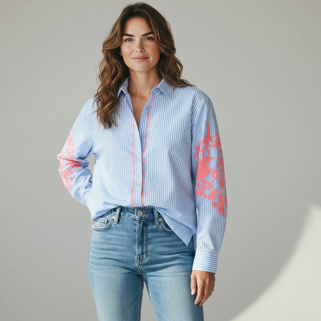 blauwe blouse