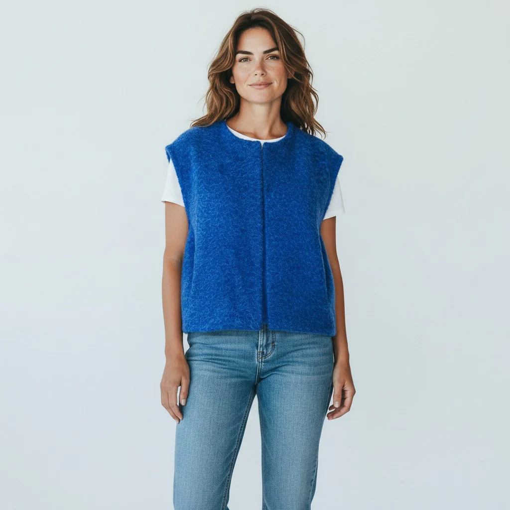 blauwe gilet