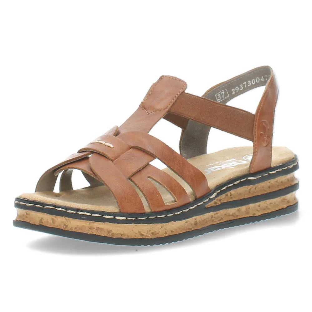 Cognac sandalen