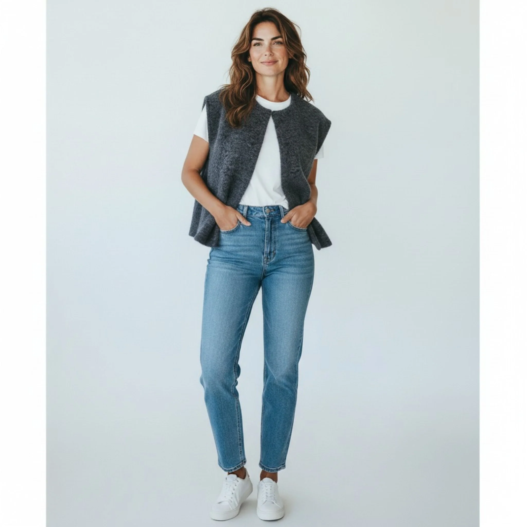 donkerblauwe gilet