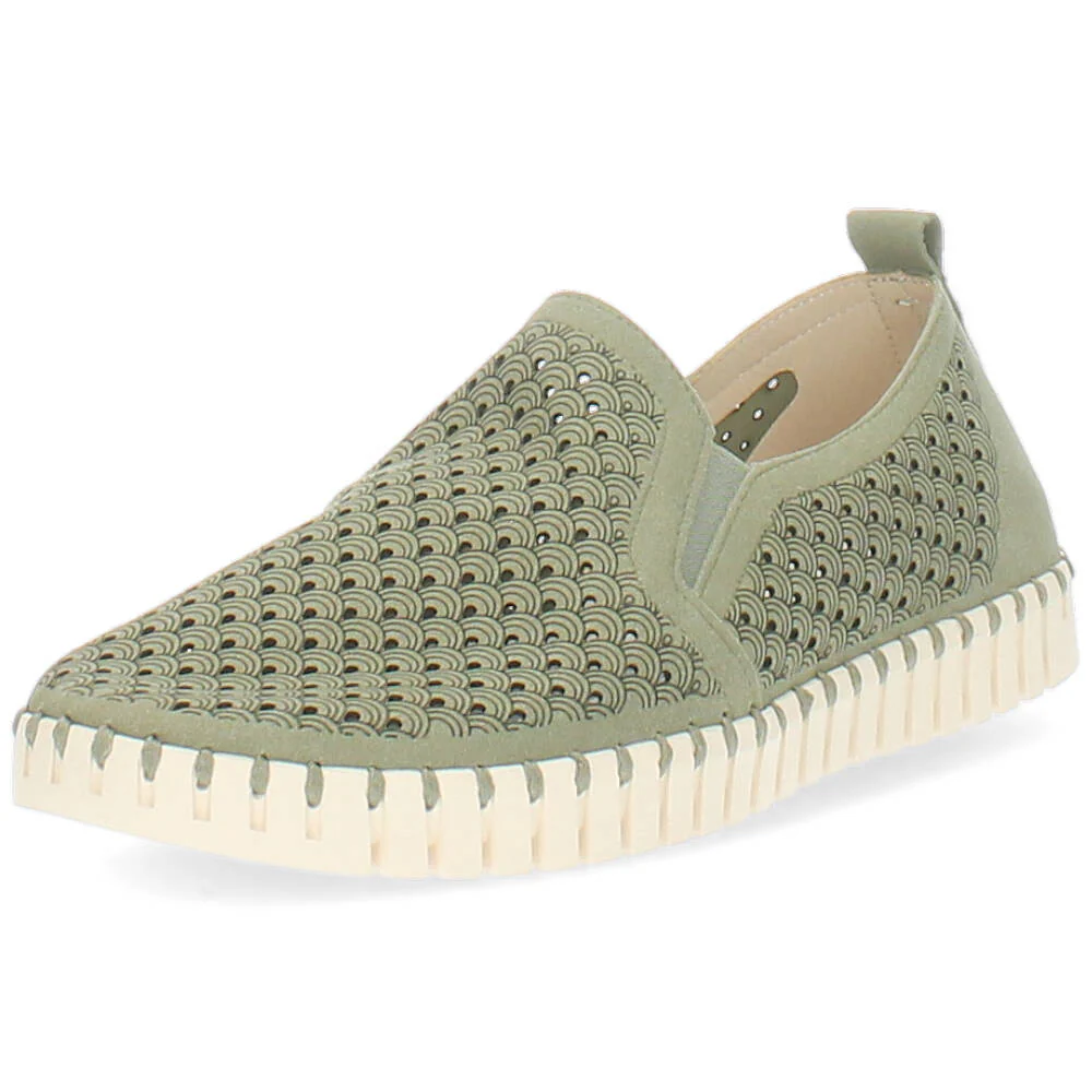 kaki slip-on