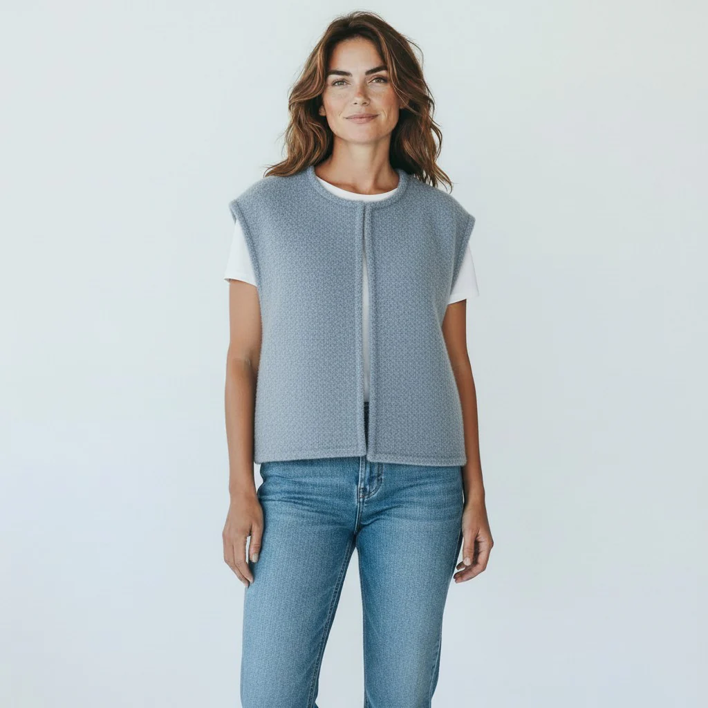 lichtblauwe gilet