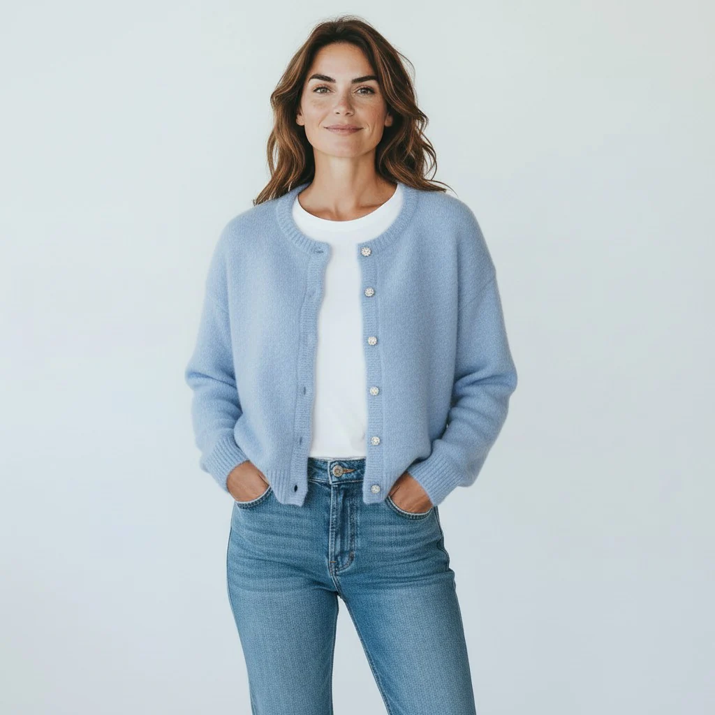 lichtblauwe gilet
