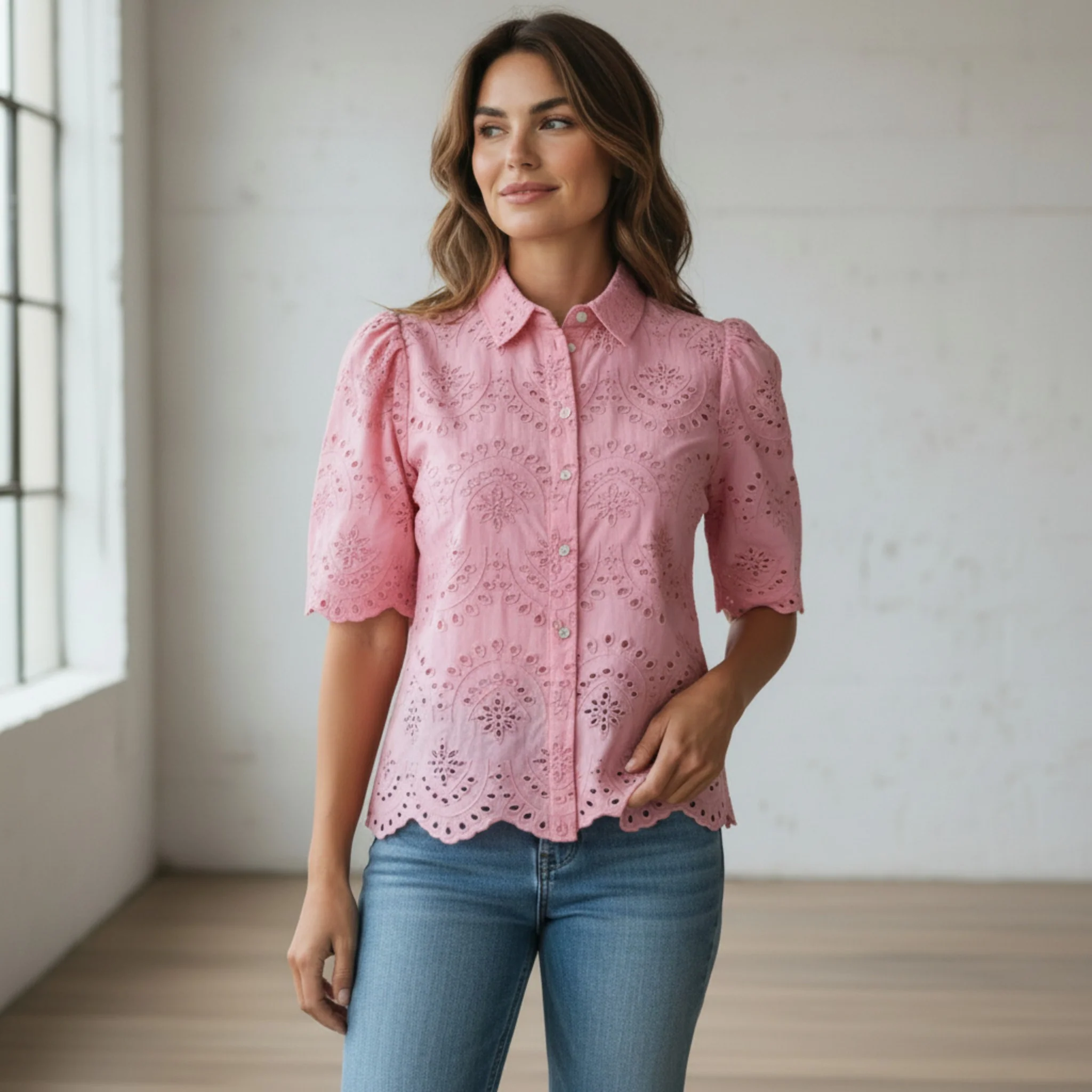roze blouse
